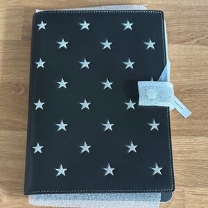 Coach Notebook Black Leather Cover with Silver Stars